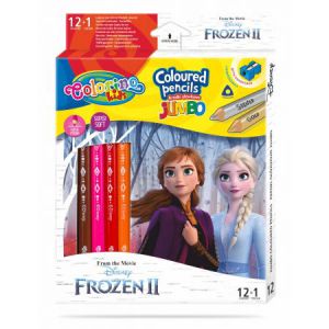 Kredki ołówkowe Colorino Disney Frozen Jumbo, 13 kolorów + temperówka